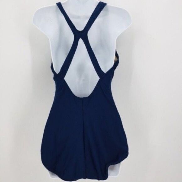 Speedo vintage one piece swimsuit blue 16 BoxC - Picture 3 of 5